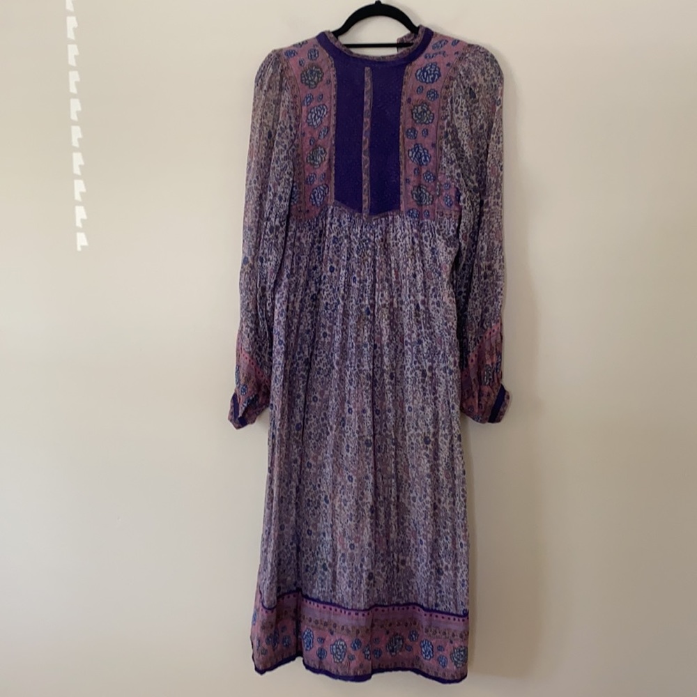 Vintage 1970s Indian Cotton Gauze Print Dress - Picture 2 of 8